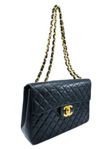 1990s Chanel Quilted Lambskin Jumbo Half Flap Accessory arcadeshops.com