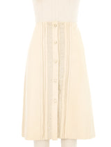 Loewe Logo Ivory Leather Skirt Bottom arcadeshops.com