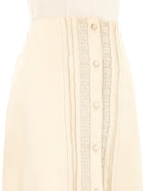 Loewe Logo Ivory Leather Skirt Bottom arcadeshops.com