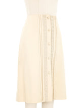 Loewe Logo Ivory Leather Skirt Bottom arcadeshops.com