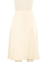 Loewe Logo Ivory Leather Skirt Bottom arcadeshops.com
