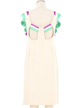 Roberto Capucci Ribbon Shoulder Ivory Mini Dress Dress arcadeshops.com
