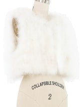White Marabou Feather Vest Jacket arcadeshops.com