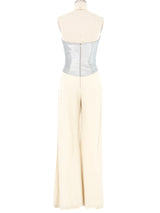 1980s Thierry Mugler Metallic Bustier Halter Jumpsuit Jumpsuit arcadeshops.com