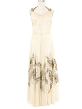 1940s Sequin Embellished Tulle Gown Dress arcadeshops.com