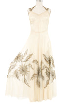 1940s Sequin Embellished Tulle Gown Dress arcadeshops.com