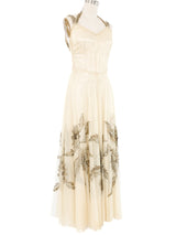 1940s Sequin Embellished Tulle Gown Dress arcadeshops.com