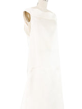 1999 Yeohlee Ivory Satin Wide Neck Barrel Gown Dress arcadeshops.com