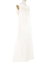 1999 Yeohlee Ivory Satin Wide Neck Barrel Gown Dress arcadeshops.com