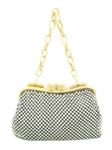 1940s Whiting and Davis White Metal Mesh Celluloid Frame Handbag Accessory arcadeshops.com