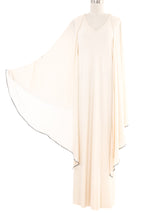 1998 Yeohlee Ivory Grecian Trim Angel Sleeve Gown Dress arcadeshops.com