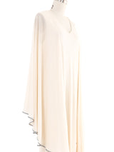 1998 Yeohlee Ivory Grecian Trim Angel Sleeve Gown Dress arcadeshops.com