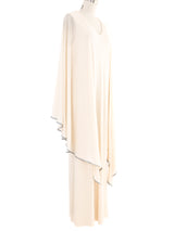 1998 Yeohlee Ivory Grecian Trim Angel Sleeve Gown Dress arcadeshops.com