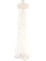 2003 Badgley Mischka Embroidered Wedding Gown Dress arcadeshops.com