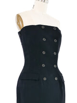 2001 Balenciaga Strapless Boned Suiting Dress Dress arcadeshops.com