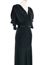 1940s Black Satin Evening Gown Dress arcadeshops.com