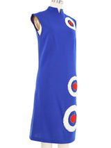 Mr. Blackwell Mod Blue Knit Embellished Dot Applique Dress Dress arcadeshops.com