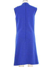 Mr. Blackwell Mod Blue Knit Embellished Dot Applique Dress Dress arcadeshops.com