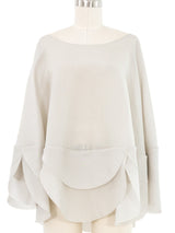 Yeohlee Gray Organza Scallop Trimmed Poncho Top arcadeshops.com