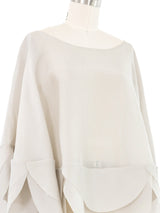Yeohlee Gray Organza Scallop Trimmed Poncho Top arcadeshops.com