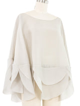 Yeohlee Gray Organza Scallop Trimmed Poncho Top arcadeshops.com