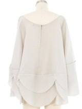Yeohlee Gray Organza Scallop Trimmed Poncho Top arcadeshops.com