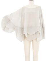 Yeohlee Gray Organza Scallop Trimmed Poncho Top arcadeshops.com