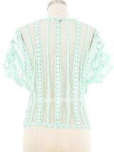 Mint Crochet Button Front Top Top arcadeshops.com
