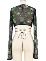 2018 Marc Jacobs Redux Grunge Embellished Wrap Top Top arcadeshops.com