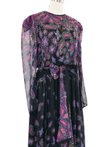 Diane Freis Black Printed Chiffon Maxi Dress Dress arcadeshops.com