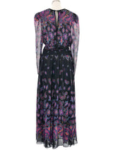 Diane Freis Black Printed Chiffon Maxi Dress Dress arcadeshops.com