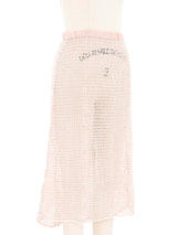 Peach Net Crochet Midi Skirt Bottom arcadeshops.com