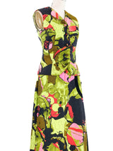 Dynasty Multicolor Quilted Skirt Ensemble Suit arcadeshops.com