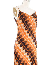 Thierry Mugler Mask Printed Silk Dress Dress arcadeshops.com