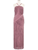 Herve Leger Mauve Fringe Maxi Dress Dress arcadeshops.com