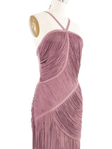 Herve Leger Mauve Fringe Maxi Dress Dress arcadeshops.com