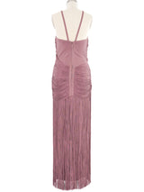 Herve Leger Mauve Fringe Maxi Dress Dress arcadeshops.com