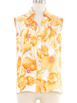 Hermes Les Capucines Sleeveless Silk Top Top arcadeshops.com