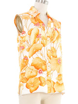 Hermes Les Capucines Sleeveless Silk Top Top arcadeshops.com
