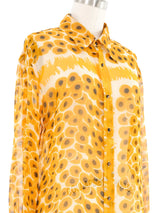 2007 Hermes Sheer Yellow Poppy Blouse Top arcadeshops.com
