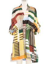 2020 Rick Owens Tecuatl Colorblock Striped Tunic Top arcadeshops.com