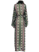 Feather Trimmed Metallic Robe Jacket arcadeshops.com