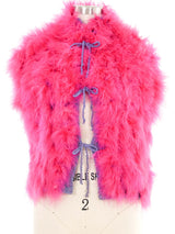 Fuschia Marabou Knit Cardigan Jacket arcadeshops.com