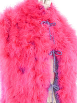 Fuschia Marabou Knit Cardigan Jacket arcadeshops.com