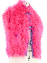 Fuschia Marabou Knit Cardigan Jacket arcadeshops.com