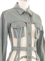 Jean Paul Gaultier Gray Structured Caged Denim Jacket Jacket arcadeshops.com
