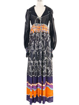 Jean Varon Geometric Printed Long Sleeve Collared Dress Dress arcadeshops.com