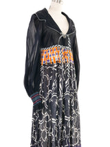 Jean Varon Geometric Printed Long Sleeve Collared Dress Dress arcadeshops.com