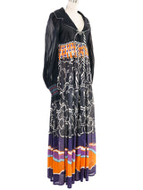 Jean Varon Geometric Printed Long Sleeve Collared Dress Dress arcadeshops.com
