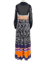 Jean Varon Geometric Printed Long Sleeve Collared Dress Dress arcadeshops.com